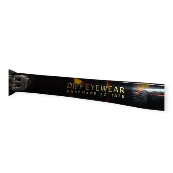 Diff Reflective Polarized‎ Sunglasses Brown Frame Yellow Lens Cat Eye Retro